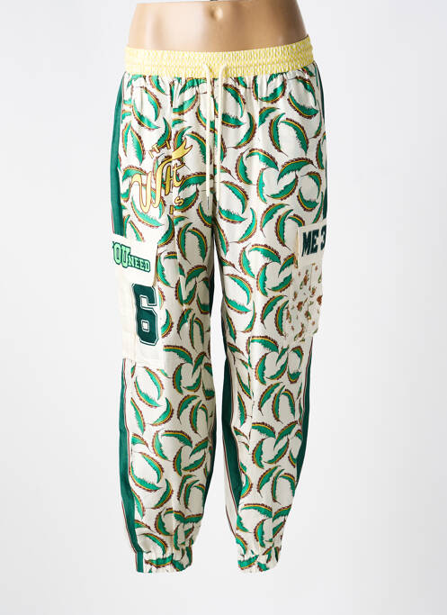 Pantalon drept țesătură poplin mărime normală verde ME369 femme