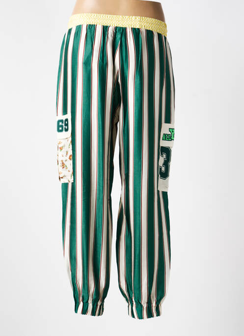 Pantalon drept țesătură poplin mărime normală verde ME369 femme