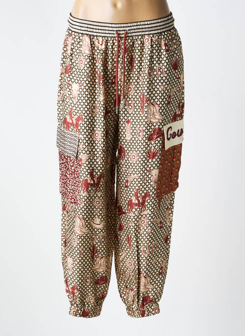Pantalon drept țesătură poplin mărime normală bej ME369 femme