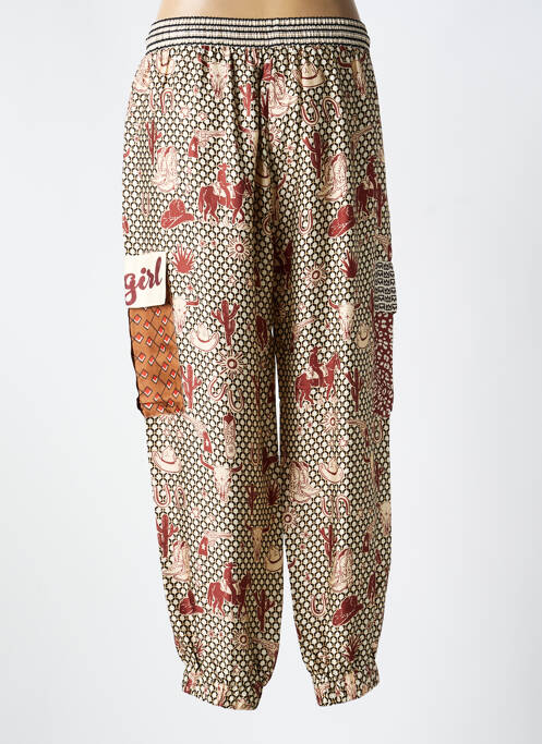 Pantalon drept țesătură poplin mărime normală bej ME369 femme