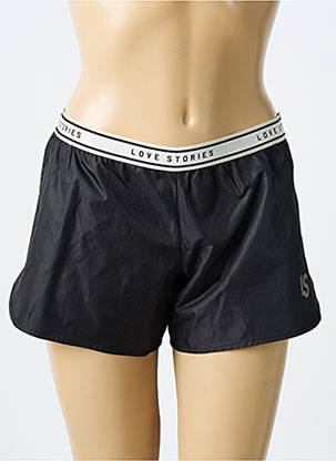Șort croială dreaptă negru LOVE STORIES femme