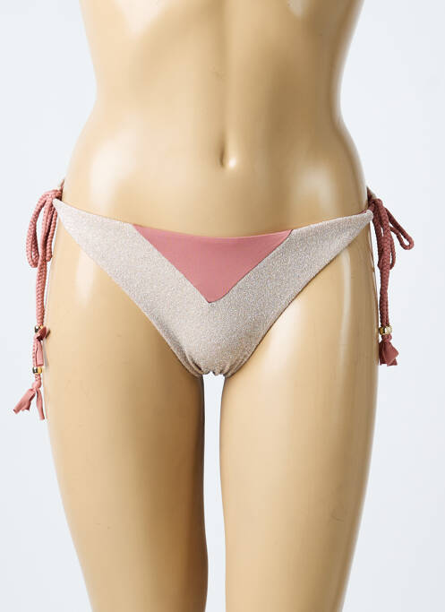 Chiloți de baie închidere cu legături de legat bikini roz SEASS femme
