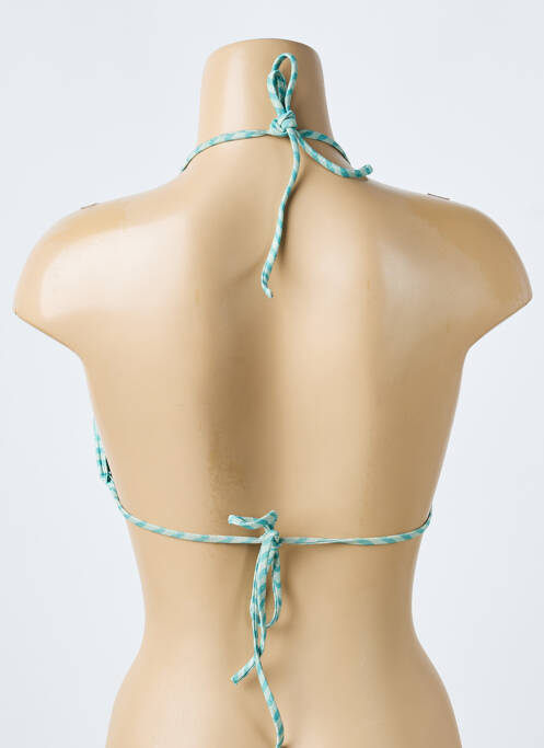 Sutien de costum de baie închidere cu legături de legat top triunghiuri verde SEASS femme