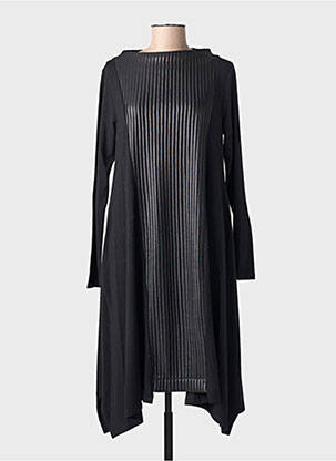 Rochie midi mâneci lungi mâneci lungi negru OZAI N KU femme
