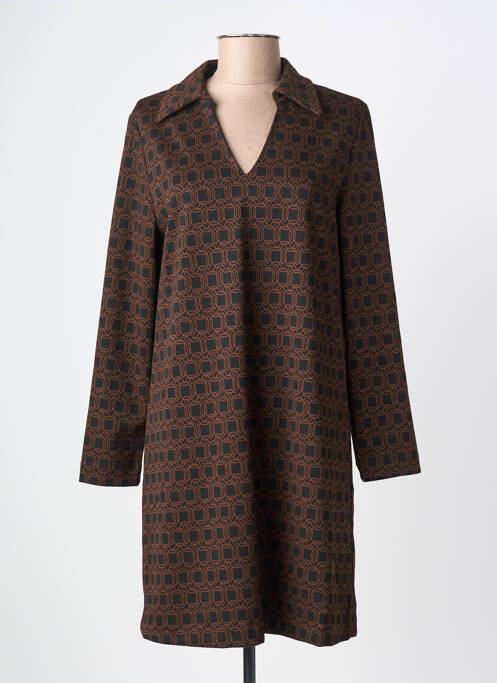 Rochie scurtă mâneci lungi mâneci lungi maro SURKANA femme