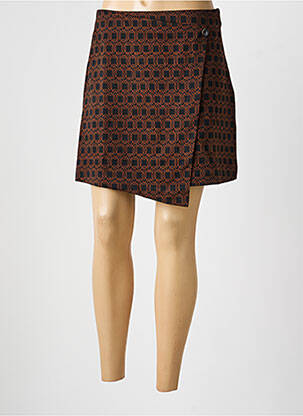 Fustă scurtă închidere cu fermoar lateral maro SURKANA femme