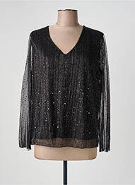 Top elasticitate mâneci lungi negru ESPERANCE femeie