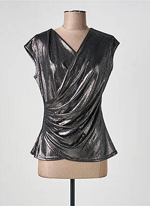 Top elasticitate mâneci scurte argintiu ESPERANCE femme