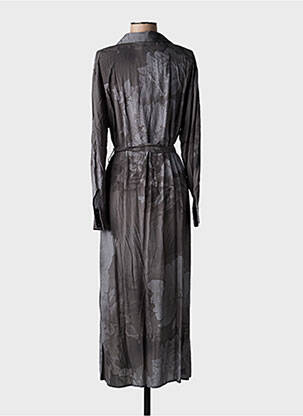 Rochie lungă mâneci lungi mâneci lungi gri LAST QUEEN femeie