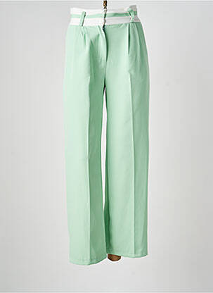 Pantalon drept țesătură poplin mărime normală verde ROSY DAYS femeie