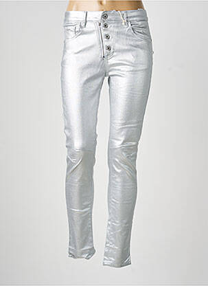 Pantalon slim conic mărime normală argintiu MELLY & CO femeie