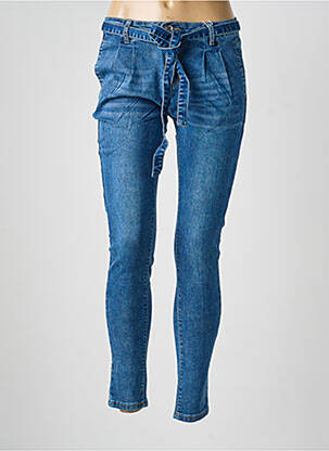 Blugi skinny țesătură brută mărime normală albastru BLEUET DE PARIS femeie