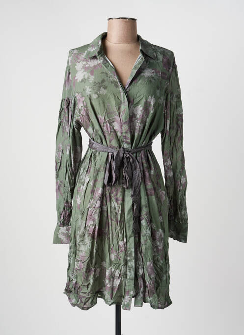 Rochie midi croială fluidă mâneci lungi verde LAST QUEEN femme