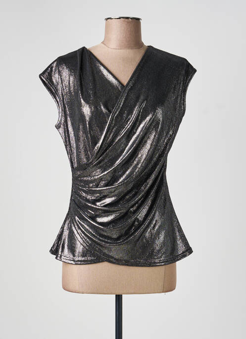 Top elasticitate mâneci scurte argintiu ESPERANCE femme