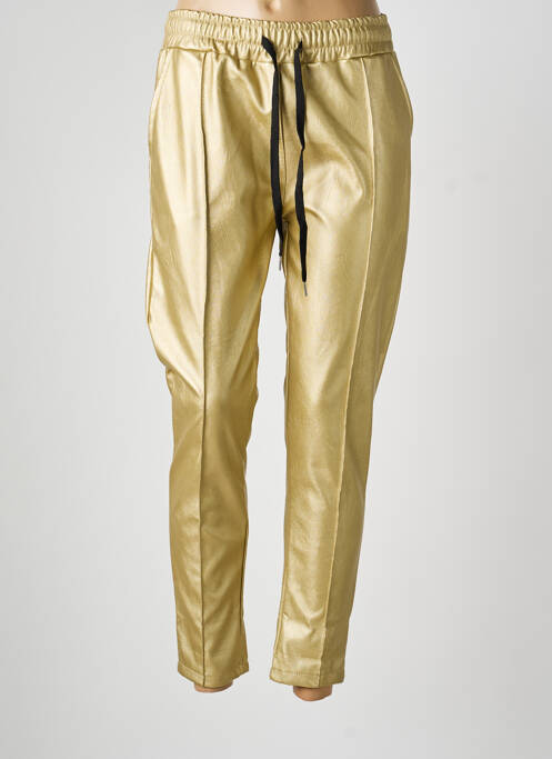 Pantalon slim talie elastică mărime normală auriu SAISON DU VENT femme