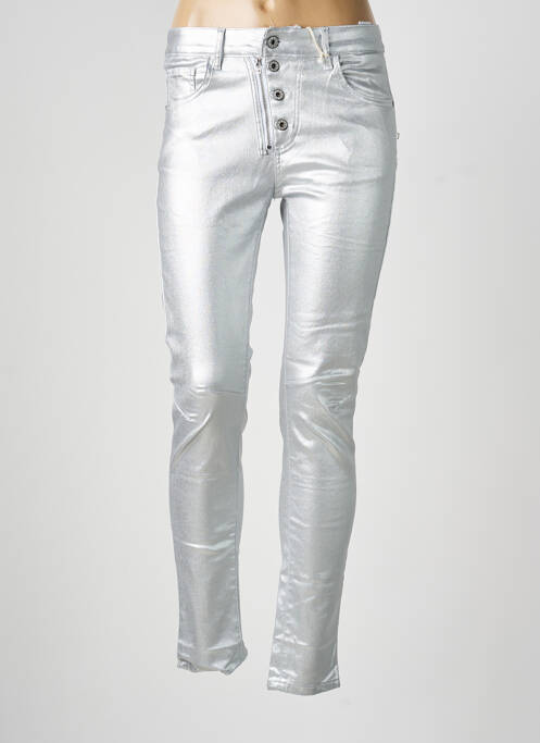Pantalon slim conic mărime normală argintiu MELLY & CO femme