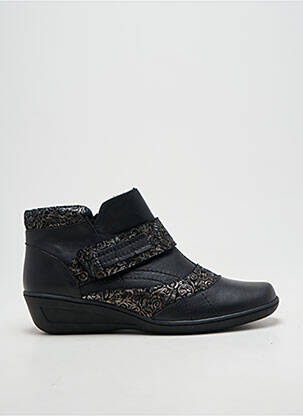 Botine/ghete țesătură satinată toc plat până la 3 cm negru OTTILIA femeie