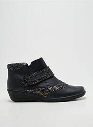 Botine/ghete țesătură satinată toc plat până la 3 cm negru OTTILIA femme