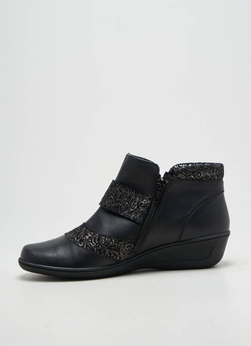 Botine/ghete țesătură satinată toc plat până la 3 cm negru OTTILIA femme