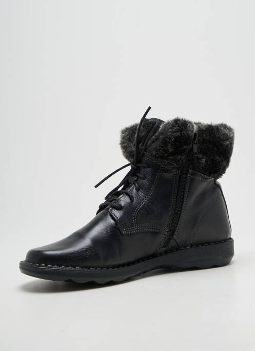 Botine/ghete închidere cu fermoar și șireturi toc plat până la 3 cm negru ARIMA femme