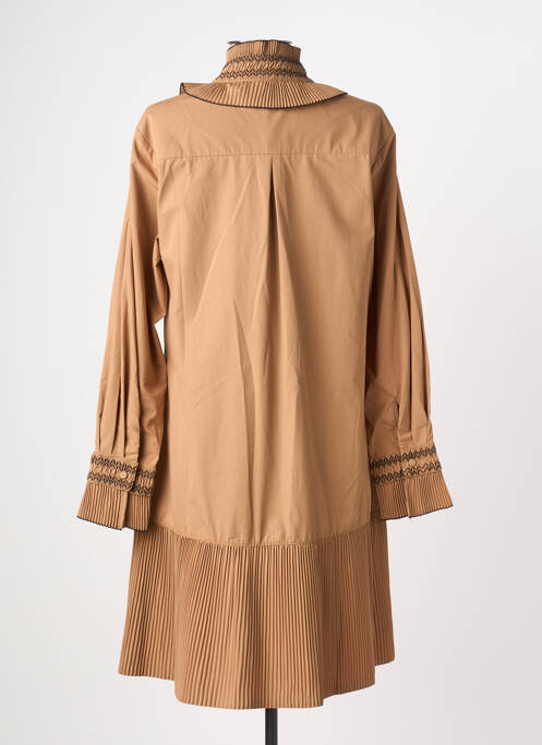 Rochie scurtă mâneci lungi mâneci lungi maro EXETERA femme