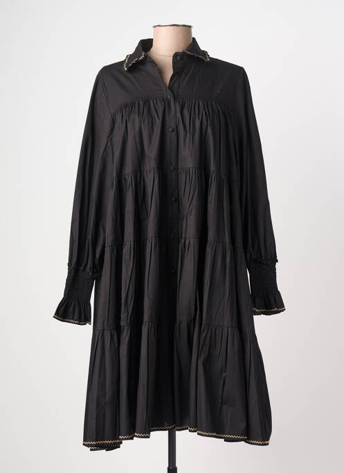 Rochie midi croială evazată mâneci lungi negru EXETERA femme