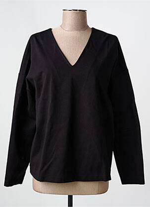 Top guler în v mâneci lungi negru ORTO BOTANICO femeie
