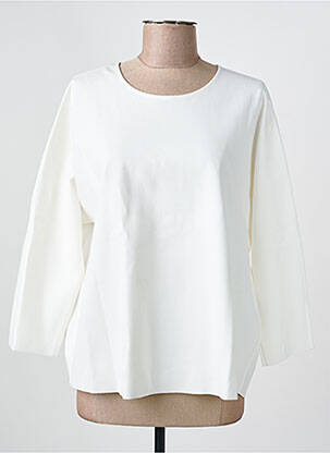 Top guler rotund mâneci lungi alb ORTO BOTANICO femeie