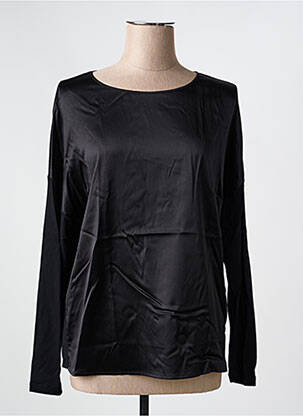 Top guler rotund mâneci lungi negru OSCALITO femeie