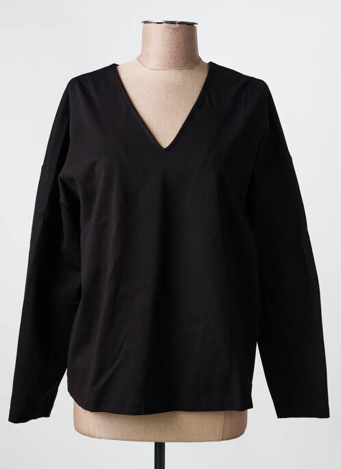 Top guler în v mâneci lungi negru ORTO BOTANICO femme