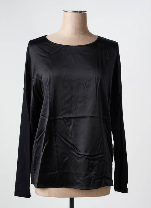 Top guler rotund mâneci lungi negru OSCALITO femme