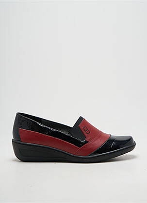 Mocasini țesătură satinată toc de 4 la 6 cm roșu OTTILIA femeie