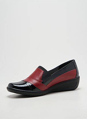 Mocasini țesătură satinată toc de 4 la 6 cm roșu OTTILIA femeie