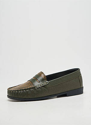 Mocasini chiquet toc plat până la 3 cm verde OTTILIA femeie