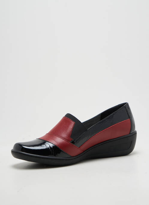 Mocasini țesătură satinată toc de 4 la 6 cm roșu OTTILIA femme