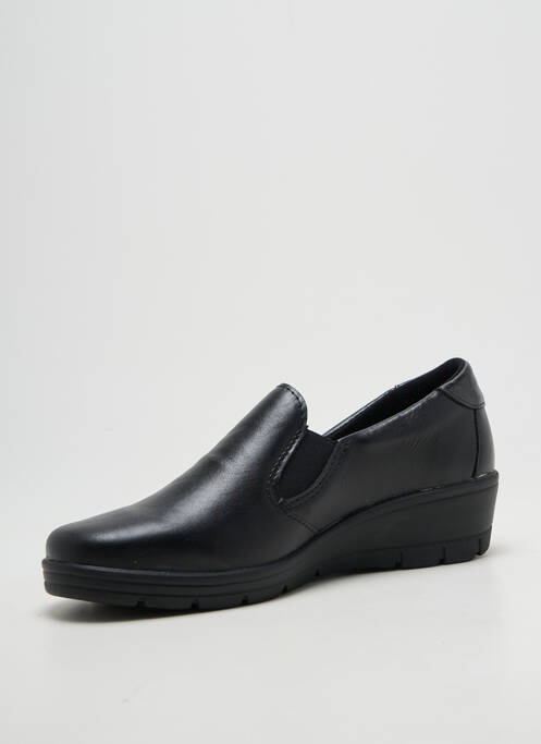 Mocasini țesătură satinată toc de 4 la 6 cm negru ALTEX femme