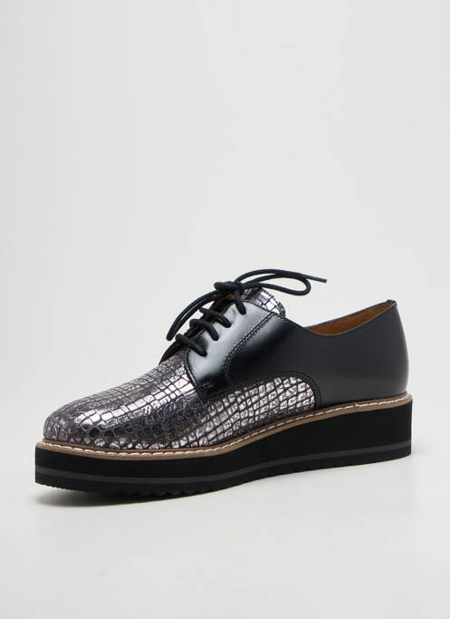 Derby-uri țesătură satinată toc de 4 la 6 cm argintiu EMILIE KARSTON femme