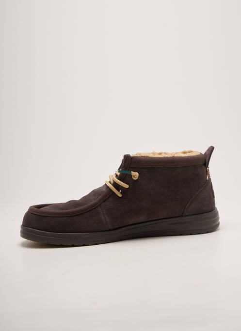 Botine/ghete închidere elastică vârf rotund maro HEY DUDE homme