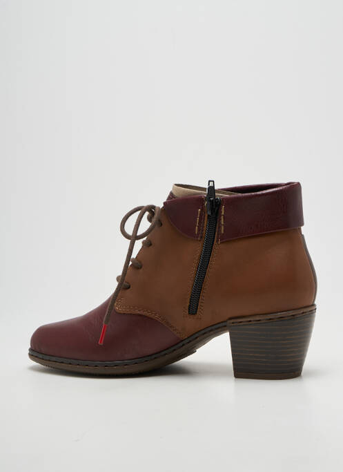 Botine/ghete închidere cu fermoar și șireturi toc de 4 la 6 cm violet RIEKER femme