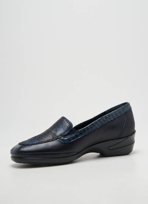 Mocasini țesătură satinată toc de 4 la 6 cm albastru ALTEX femme