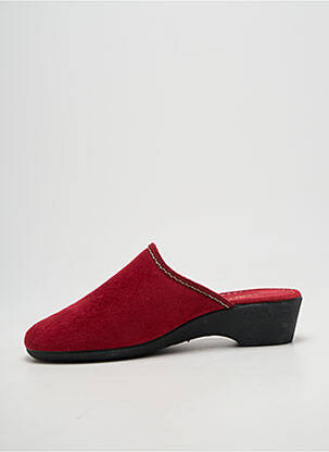 Papuci/pantofi de casă țesătură satinată toc de 4 la 6 cm roșu SEMELFLEX femeie