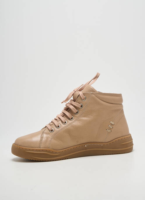 Botine/ghete vârf rotund toc plat până la 3 cm bej FLEXINOS femme