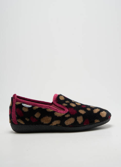 Papuci/pantofi de casă vârf rotund toc plat până la 3 cm negru SEMELFLEX femme