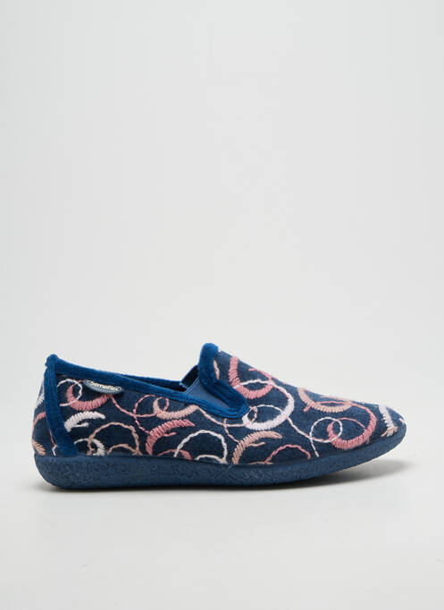 Papuci/pantofi de casă vârf rotund toc plat până la 3 cm albastru SEMELFLEX femme