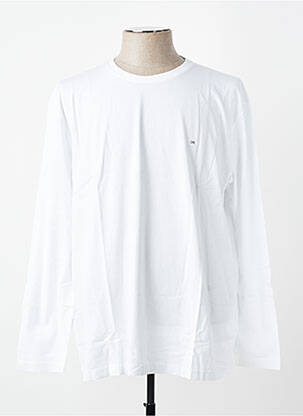 Tricou croială dreaptă mâneci lungi alb EDEN PARK homme
