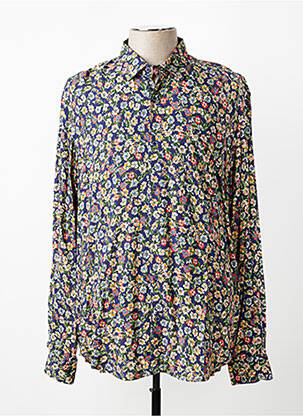Cămașă cu mâneci lungi imprimeu fantezie albastru SERGE BLANCO bărbat