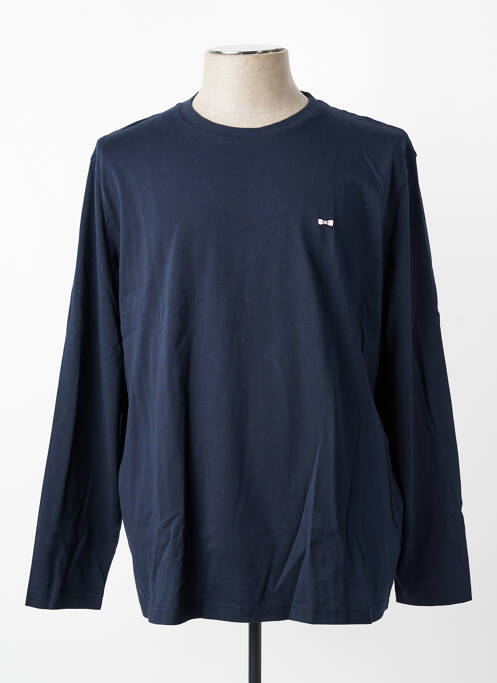 Tricou croială dreaptă mâneci lungi albastru EDEN PARK homme