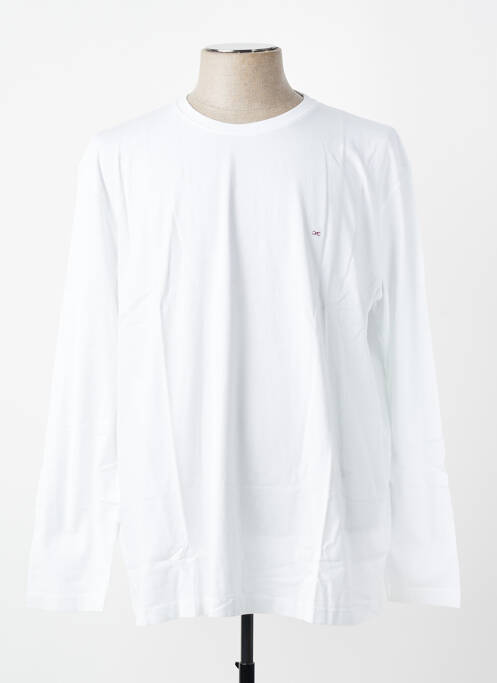 Tricou croială dreaptă mâneci lungi alb EDEN PARK homme