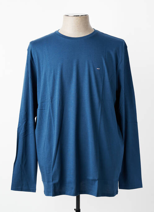 Tricou croială dreaptă mâneci lungi albastru EDEN PARK homme