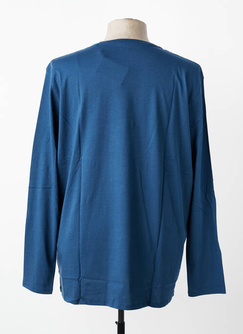 Tricou croială dreaptă mâneci lungi albastru EDEN PARK homme